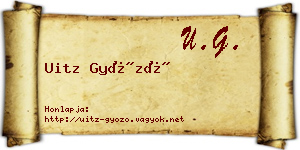 Uitz Győző névjegykártya